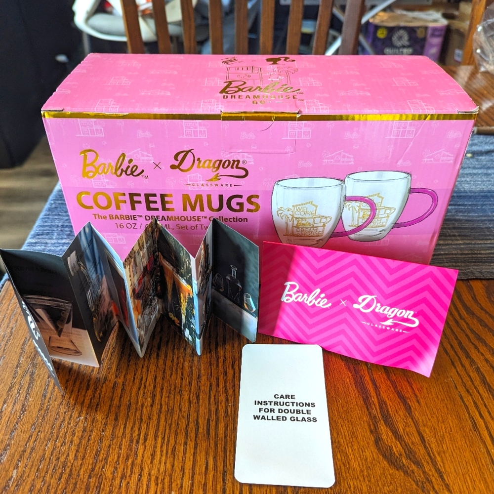 Barbie x Dragon Cups, Set of 2 coffee mugs